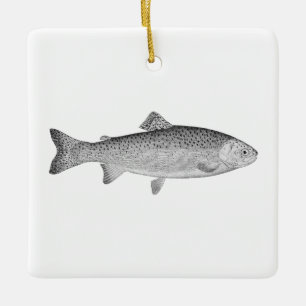 Vintage Trout Ceramic Ornament