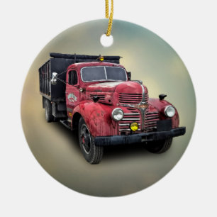 VINTAGE TRUCK CERAMIC ORNAMENT