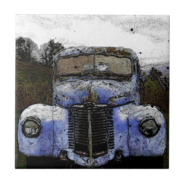 Vintage Truck Ceramic Tile (Front)