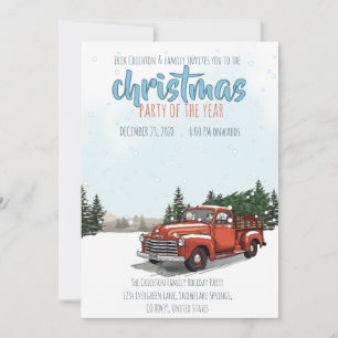 Vintage Truck Christmas Party – Festive Winter Invitation