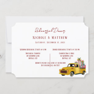 Vintage Truck Christmas Rehearsal Dinner Invitation