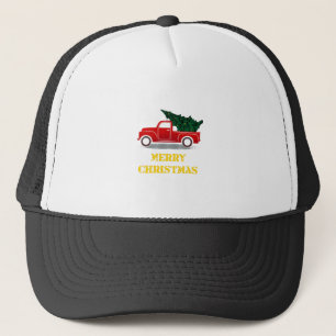 Vintage Truck Christmas Tree Gift For Trucker Hat