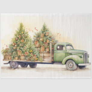 Vintage Truck Delight: Christmas Tree Farm Green Tissue Paper