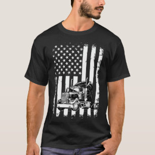 Vintage truck driver american flag T-Shirt