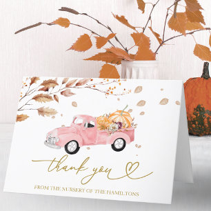 Vintage Truck Fall Baby Shower Thank You Card