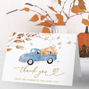 Vintage Truck Fall Baby Shower Thank You Card