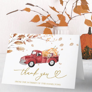 Vintage Truck Fall Baby Shower Thank You Card