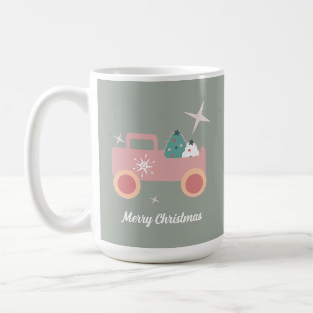 Vintage Truck Groovy Christmas Cookies  Coffee Mug (Left)