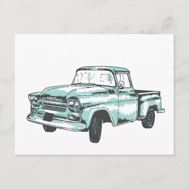 Vintage Truck Illustration Postcard (Front)