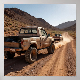 Vintage Truck on the Chase Poster