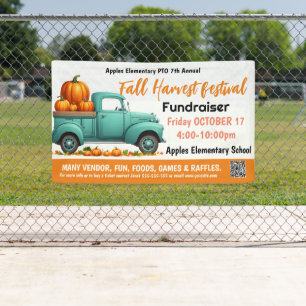 vintage truck pumpkin harvest FESTIVAL Fundraiser Banner