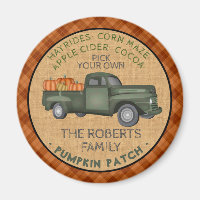 Vintage Truck Pumpkin Patch Farm Rustic Fall Plaid