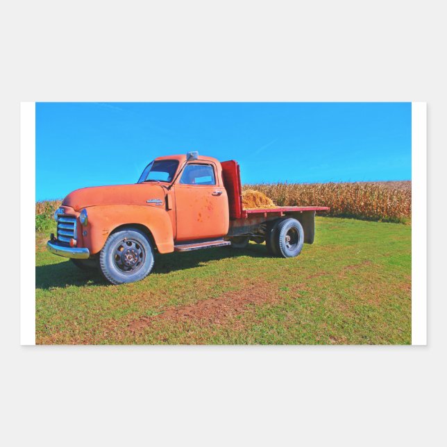 Vintage Truck Rectangular Sticker (Front)