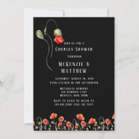 Vintage Truck Red Poppies Wedding Shower Invitatio