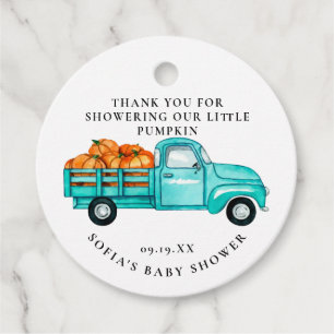 Vintage Truck Rustic Baby Shower Favour Tag