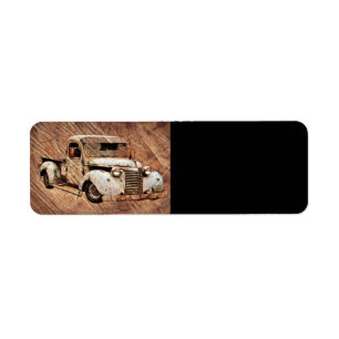 Vintage Truck Rustic Wood Return Address Label