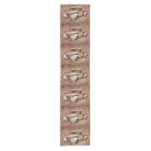 Vintage Truck Rustic Wood Short Table Runner