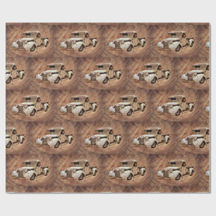 Vintage Truck Rustic Wood Wrapping Paper