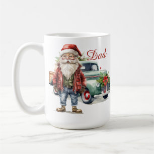 Vintage Truck Santa Festive Mug