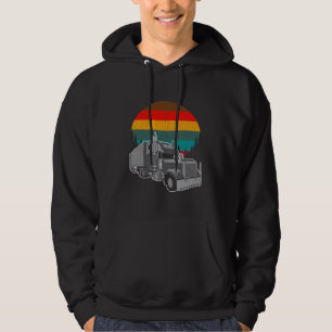 Vintage Truck Trailer Trucker Retro Sunset Hoodie