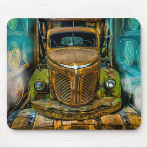 Vintage Truck Whiskey Barrels Mouse Pad
