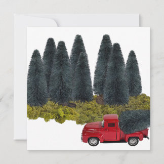 Vintage Truck with Christmas Tree Holiday Card