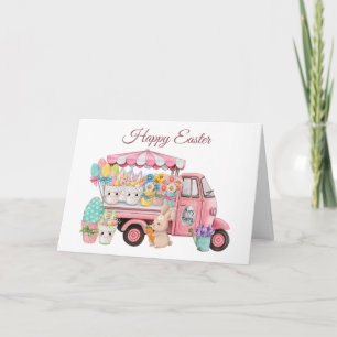 Vintage Truck with Easter Flowers and Eggs  Card