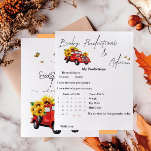 Vintage Truck with Sunflowers Predictions Game