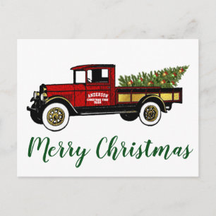 Vintage Truck Your Christmas Tree Farm Postcard
