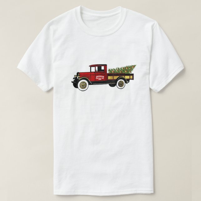 Vintage Truck Your Christmas Tree Farm T-Shirt (Design Front)