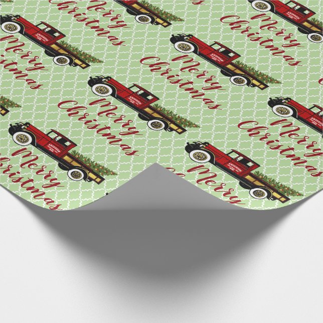 Vintage Truck Your Christmas Tree Farm Wrapping Paper (Corner)