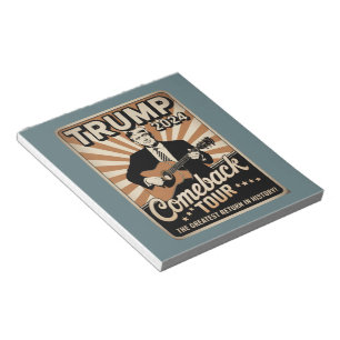 Vintage TRUMP 2024 Rocks COMEBACK TOUR  Notepad