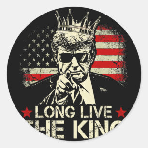 Vintage Trump Long Live The King American Patrioti Classic Round Sticker