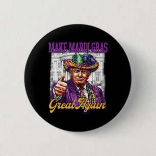 Vintage Trump Make Mardi Gras Great Again Funny Co 6 Cm Round Badge