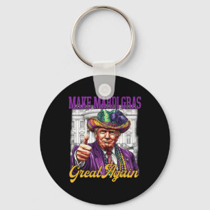 Vintage Trump Make Mardi Gras Great Again Funny Co Key Ring