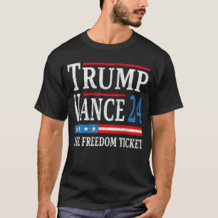 Vintage Trump Vance 2024 The Freedom Ticket USA T-Shirt