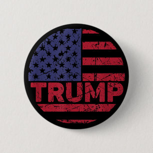 Vintage Trump Won 45 47 Trump American USA Flag 6 Cm Round Badge