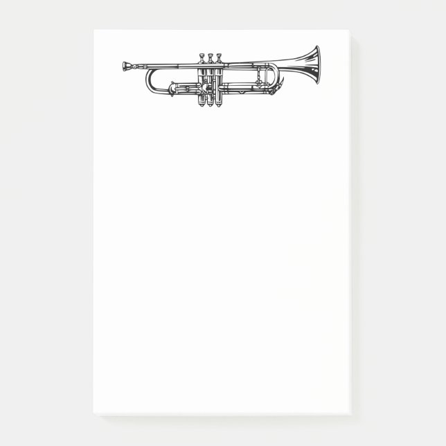 Vintage Trumpet Illustration Post-it Notes (Front)