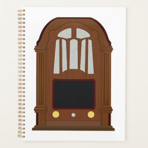 Vintage Tube Radio Antique Wooden Stereo Planner