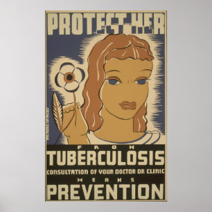 Vintage tuberculosis prevention poster