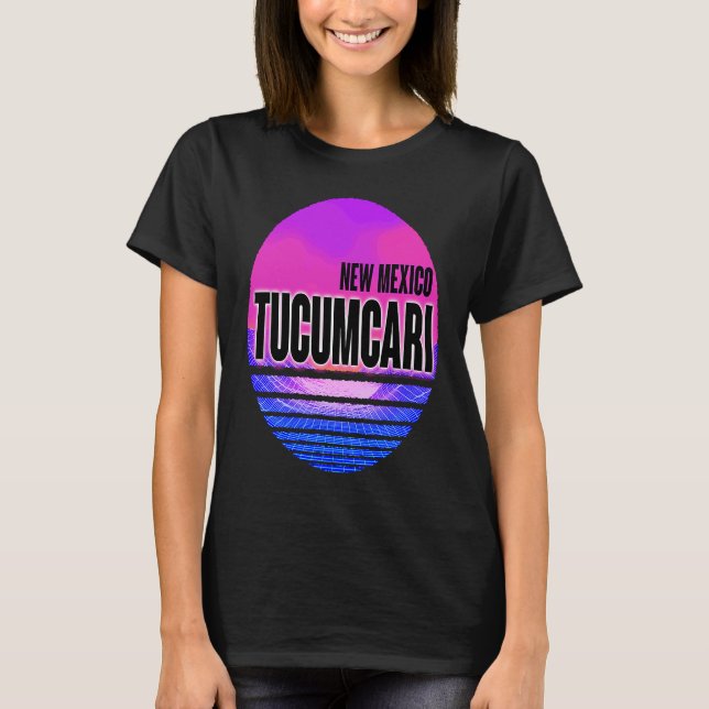 Vintage Tucumcari Vaporwave New Mexico T-Shirt (Front)
