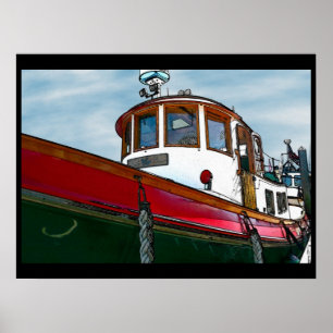 Vintage Tug Boat Poster
