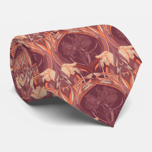 Vintage Tulip Art Nouveau Neck Tie