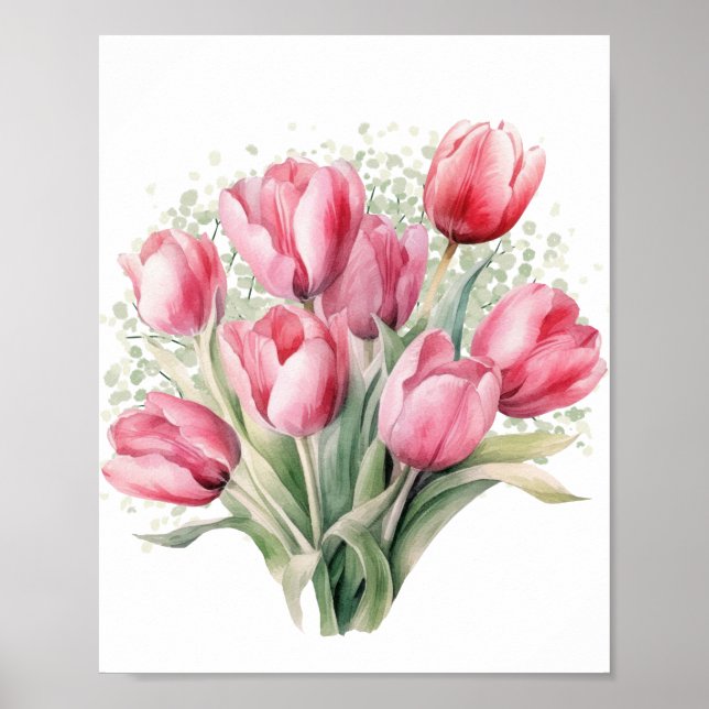 Vintage Tulip Elegance Poster (Front)