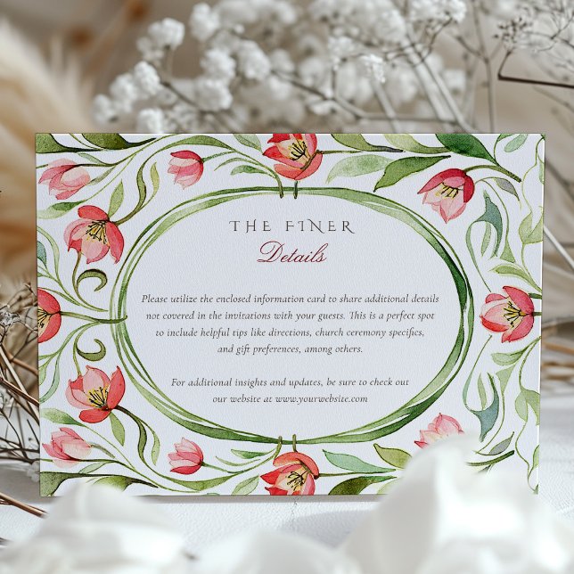 Vintage Tulip Wedding Details Enclosure Card (Creator Uploaded)