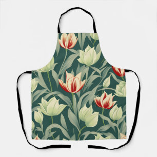 Vintage Tulips Botanical Pattern Apron