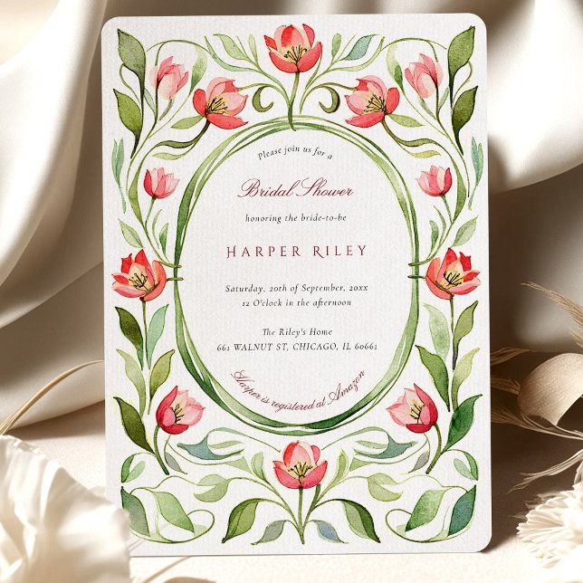 Vintage Tulips Bridal Shower Invitation (Creator Uploaded)