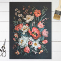 Vintage Tulips Colourful Painting Decoupage
