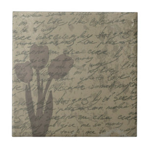 Vintage tulips design tile