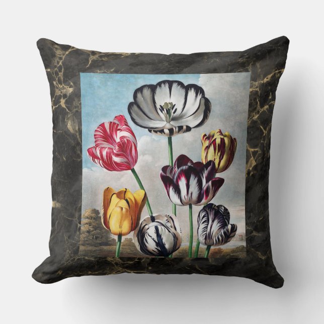 Vintage Tulips - Temple of Flora Botanical Cushion (Front)